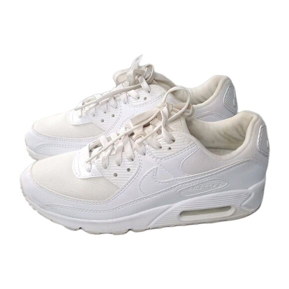 Nike Air Max 90 Shoes Women's Size 8.5 Triple White Sneakers - Picture 2 of 9